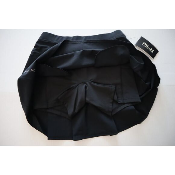 RLX Ralph Lauren Women Sz M Black Pickleball Tennis Golf Pleated Back Skort - Picture 10 of 11